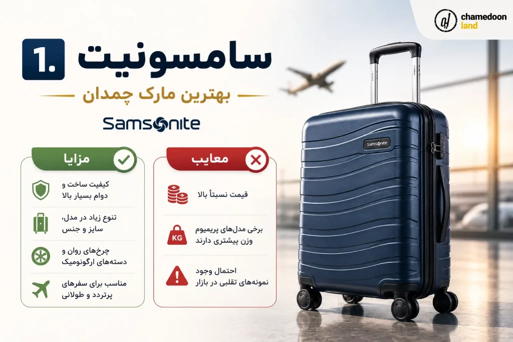 1. سامسونیت؛ بهترین مارک چمدان