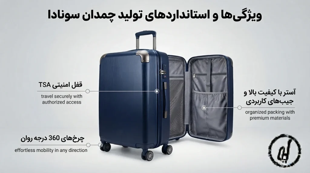 ویژگیها و استانداردهای تولید چمدان سونادا