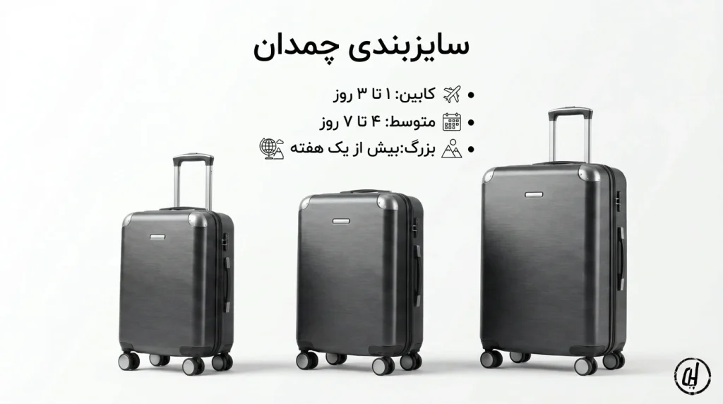 سایزبندی چمدان (کابین، متوسط، بزرگ و کاربرد هرکدام)