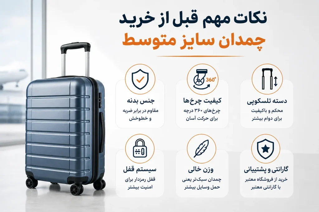 نکات مهم قبل از خرید چمدان سایز متوسط