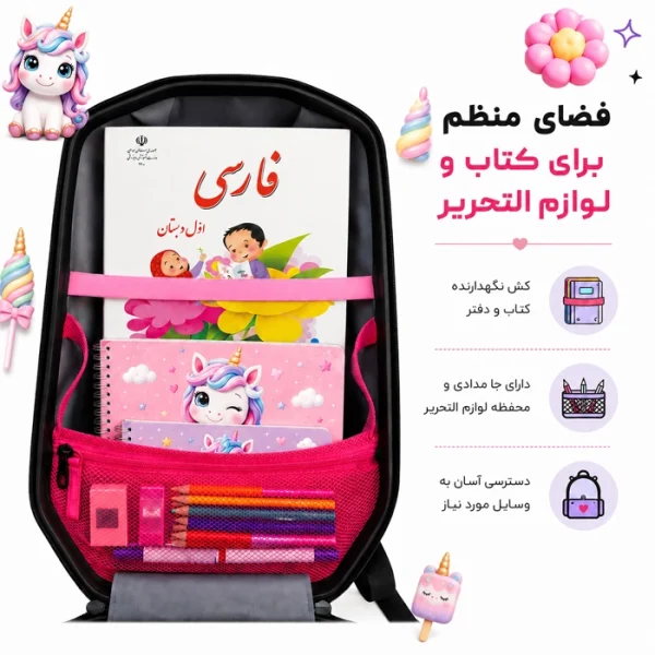 کوله پشتی مارینوکس طرح اسب تک شاخ داخل