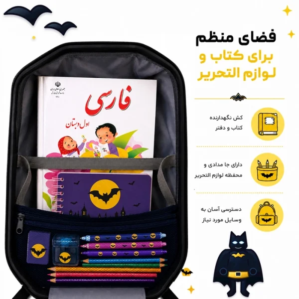 کوله پشتی مارینوکس طرح بتمن داخل
