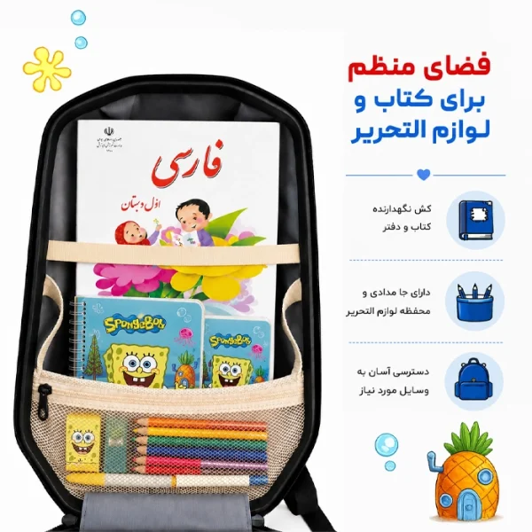 کوله پشتی مارینوکس طرح باب اسفنجی داخل