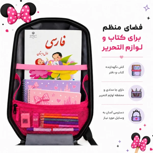 کوله مدرسه مارینوکس طرح مینی ماوس داخل