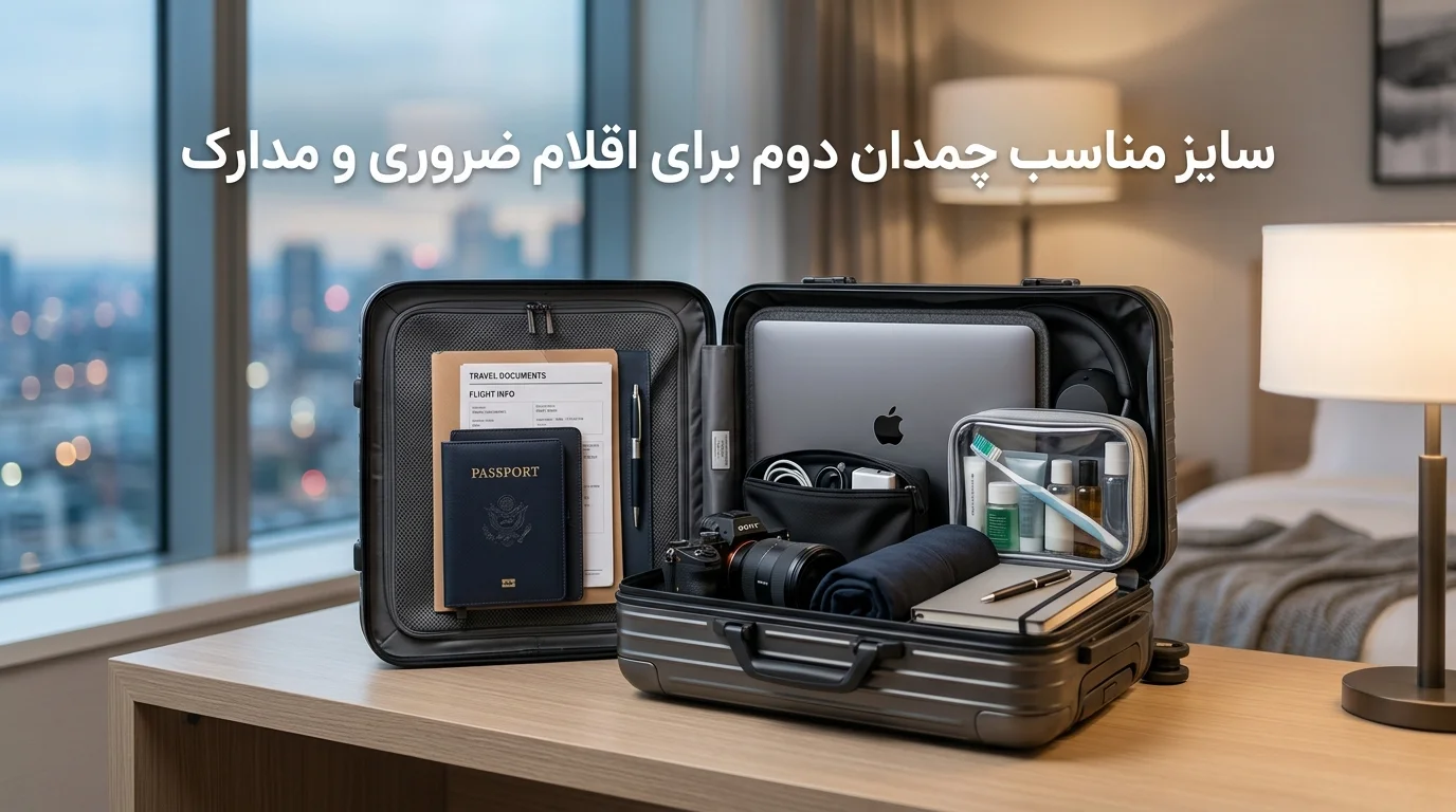 سایز مناسب چمدان دوم برای اقلام ضروری و مدارک