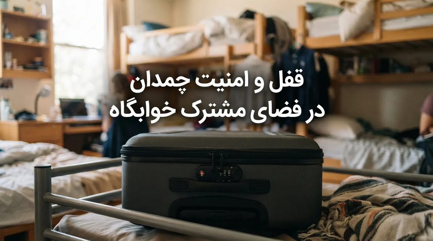 قفل و امنیت چمدان در فضای مشترک خوابگاه