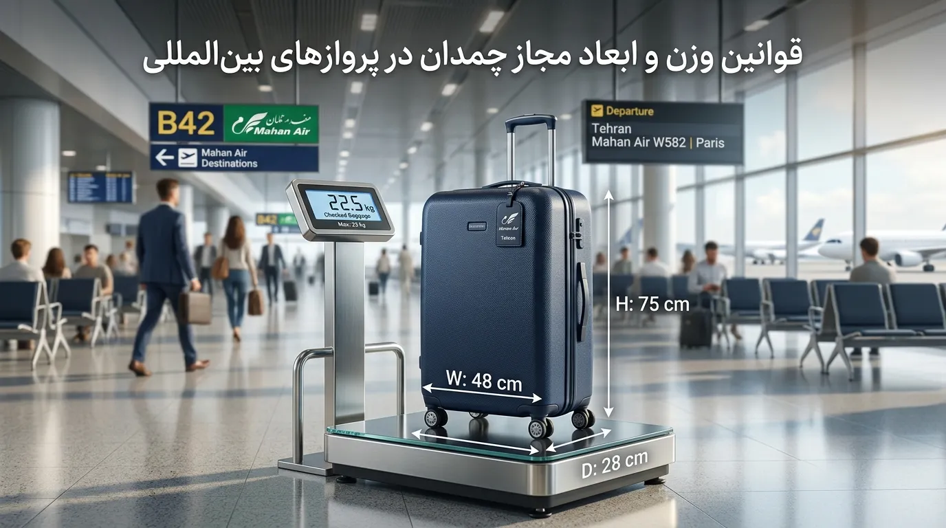 قوانین وزن و ابعاد مجاز چمدان در پروازهای بین‌المللی