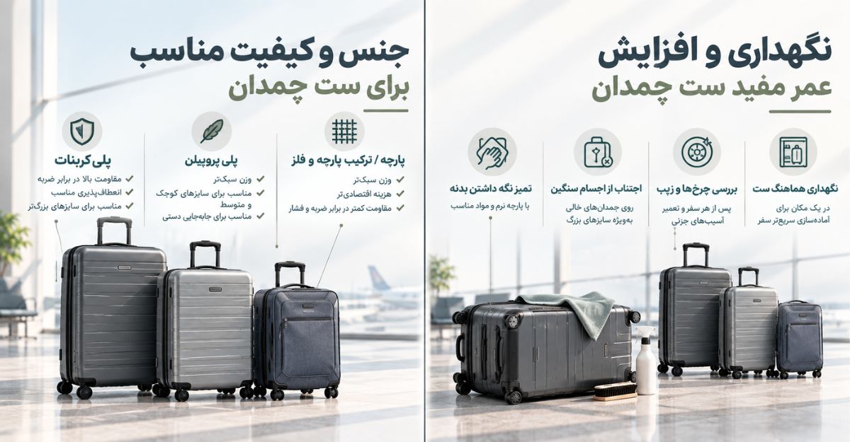 نگهداری و افزایش عمر مفید ست چمدان