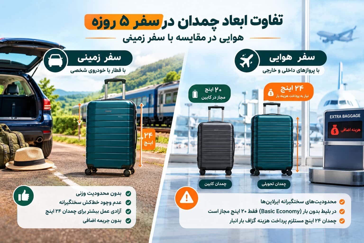 ۴ ترفند شگفت‌انگیز بستن چمدان برای جلوگیری از کمبود جا