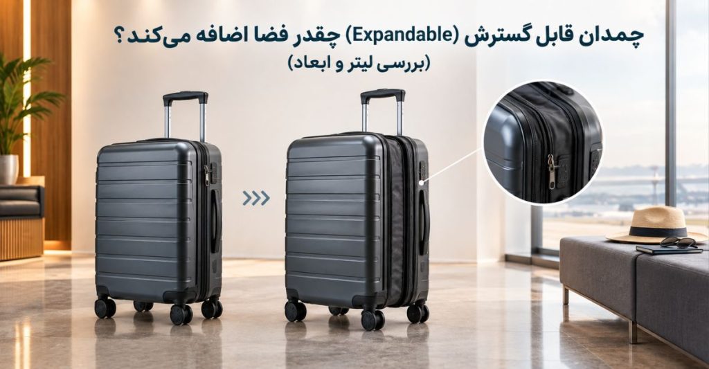 چمدان قابل گسترش (Expandable) چقدر فضا اضافه می‌کند؟