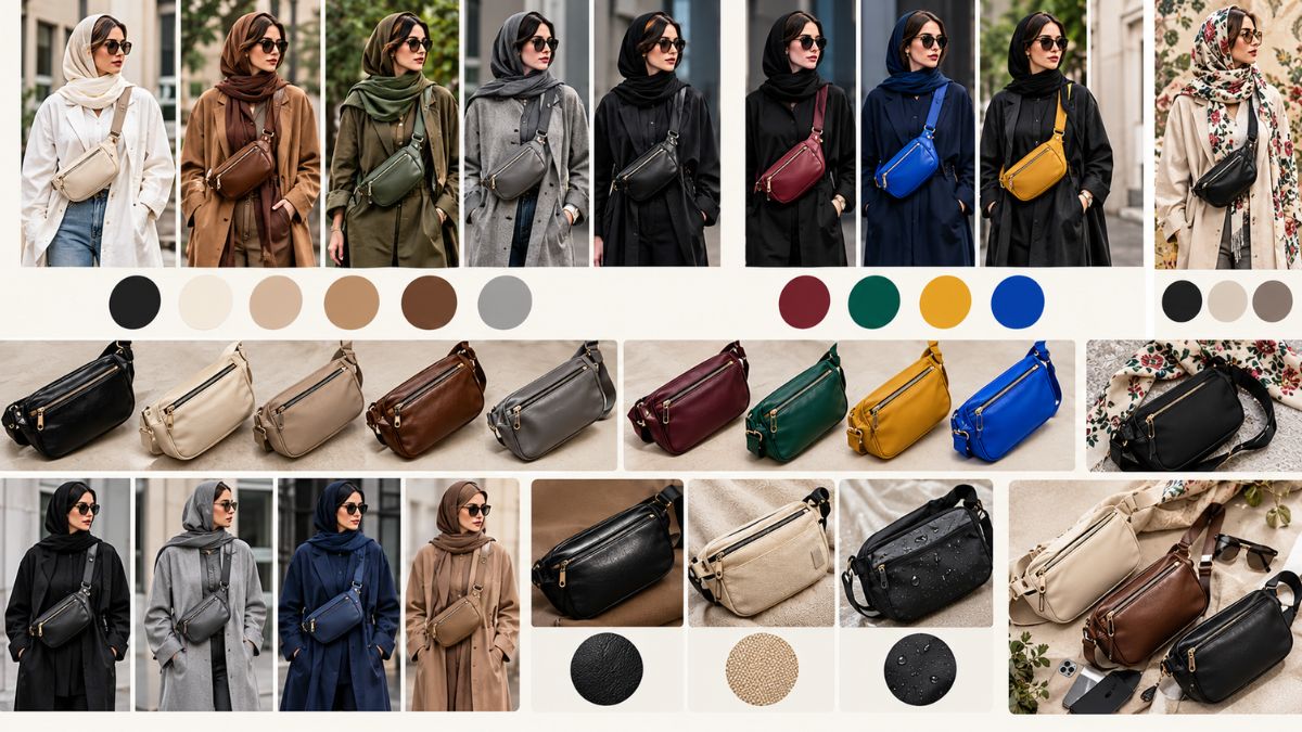 تناسب رنگ و جنس بادی بگ زنانه با استایل‌های رسمی و کژوال